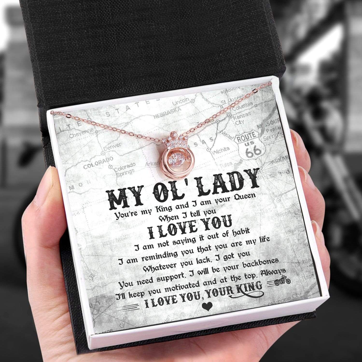 Crown Necklace - Biker - To My Ol' Lady - You Are My Life - Gnzq13004 -  Wrapsify